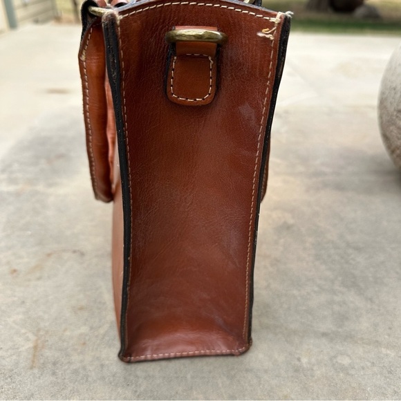 Patricia Nash Zancona Tote Shoulder Bag Studded Tan Brown Leather READ - Picture 5 of 15